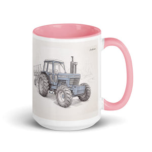 Furrow & Fields Pink Ford 9700 Pencil Sketch | 15 oz Mug with Color Inside Quality Farmers Merch