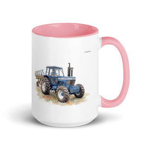 Furrow & Fields Pink Ford 9700 Watercolor | 15 oz Mug with Color Inside Quality Farmers Merch