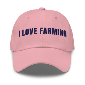 Furrow & Fields Pink I Love Farming | Classic Dad Hat Quality Farmers Merch