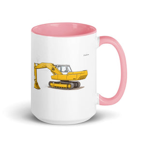 Furrow & Fields Pink JCB 806 | 15 oz Mug with Color Inside Quality Farmers Merch