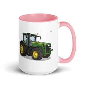 Furrow & Fields Pink John Deere 8345R | 15 oz Mug with Color Inside Quality Farmers Merch