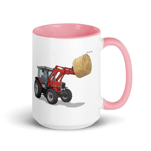 Furrow & Fields Pink Massey Ferguson 3070 Autotronic | 15 oz Mug with Color Inside Quality Farmers Merch
