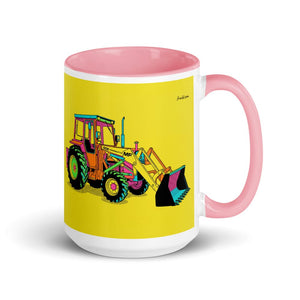 Furrow & Fields Pink Massey Ferguson 50E Pop Art | 15 oz Mug with Color Inside Quality Farmers Merch