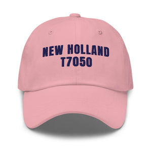 Furrow & Fields Pink New Holland T7050 | Classic Dad Hat Quality Farmers Merch