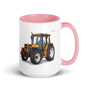Furrow & Fields Pink Renault 145.14 TX Illustration | 15 oz Mug with Color Inside Quality Farmers Merch