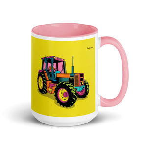 Furrow & Fields Pink Renault 145.14 TX Pop Art | 15 oz Mug with Color Inside Quality Farmers Merch