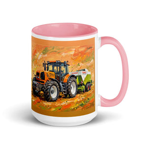 Furrow & Fields Pink Renault Atles 926 RZ Splash Art | 15 oz Mug with Color Inside Quality Farmers Merch