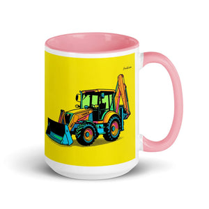 Furrow & Fields Pink Terex 860 Elite Pop Art | 15 oz Mug with Color Inside Quality Farmers Merch