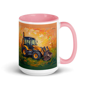 Furrow & Fields Pink Terex 860 Elite Splash Art | 15 oz Mug with Color Inside Quality Farmers Merch