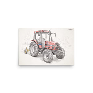 Furrow & Fields Poster Case IH 4240 XL Pro Pencil Sketch | Poster Quality Farmers Merch