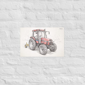 Furrow & Fields Poster Case IH 4240 XL Pro Pencil Sketch | Poster Quality Farmers Merch