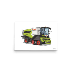 Furrow & Fields Poster CLAAS Lexion 8600 TerraTrac | Poster Quality Farmers Merch