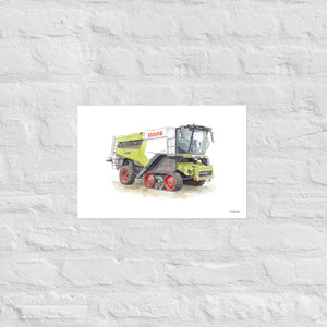 Furrow & Fields Poster CLAAS Lexion 8600 TerraTrac Watercolor | Poster Quality Farmers Merch