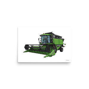 Furrow & Fields Poster Deutz-Fahr 6060 HTS Combine | Poster Quality Farmers Merch