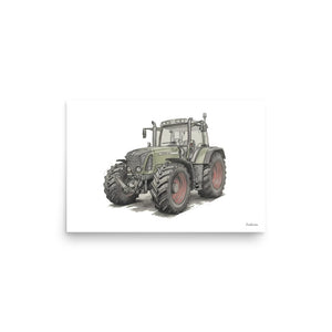Furrow & Fields Poster Fendt Favorit 818 Pencil Sketch | Poster Quality Farmers Merch