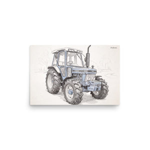 Furrow & Fields Poster Ford 5610 Force II Pencil Sketch | Poster Quality Farmers Merch