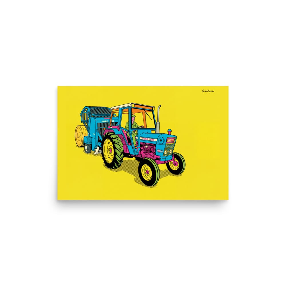Furrow & Fields Poster Ford 7600 Pop Art | Poster Quality Farmers Merch