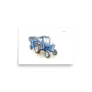 Furrow & Fields Poster Ford 7600 Watercolor | Poster Quality Farmers Merch