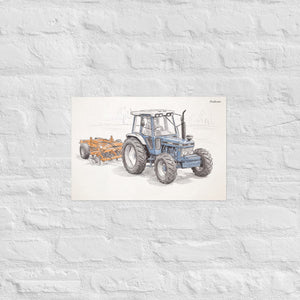 Furrow & Fields Poster Ford 7810 Generation III Pencil Sketch | Poster Quality Farmers Merch