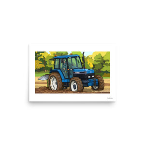 Furrow & Fields Poster Ford 8340 Ploughing | Poster Quality Farmers Merch