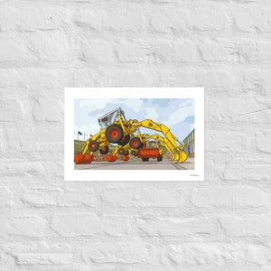 Furrow & Fields Poster JCB 1970's Dancing Diggers | Poster Quality Farmers Merch