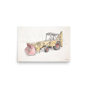 Furrow & Fields Poster JCB 3C II Pencil Sketch | Poster Quality Farmers Merch