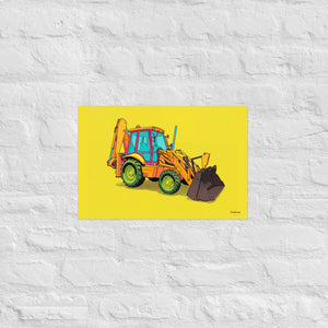 Furrow & Fields Poster JCB 3CX Sitemaster Plus Pop Art | Poster Quality Farmers Merch