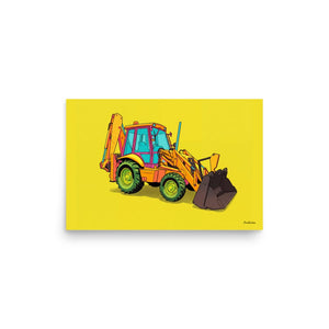 Furrow & Fields Poster JCB 3CX Sitemaster Plus Pop Art | Poster Quality Farmers Merch