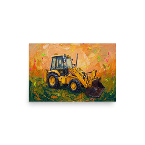 Furrow & Fields Poster JCB 3CX Sitemaster Plus Splash Art | Poster Quality Farmers Merch