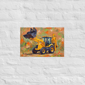 Furrow & Fields Poster JCB 3CX Sitemaster SRS Splash Art | Poster Quality Farmers Merch