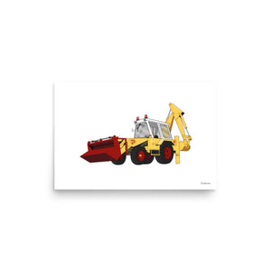 Furrow & Fields Poster JCB 3D | Poster Quality Farmers Merch