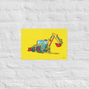 Furrow & Fields Poster JCB 4D II Pop Art | Poster Quality Farmers Merch