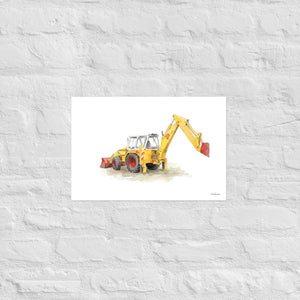 Furrow & Fields Poster JCB 4D II Watercolor | Poster Quality Farmers Merch