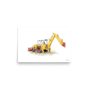 Furrow & Fields Poster JCB 4D II Watercolor | Poster Quality Farmers Merch