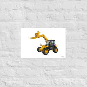 Furrow & Fields Poster JCB 526 Turbo Loadall | Poster Quality Farmers Merch