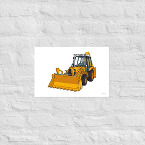 Furrow & Fields Poster JCB Grey Cab TURBO | Poster Quality Farmers Merch