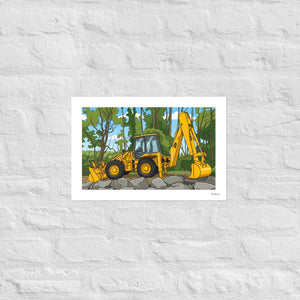 Furrow & Fields Poster JCB's Prototype 4CX Artic Backhoe | Poster Quality Farmers Merch