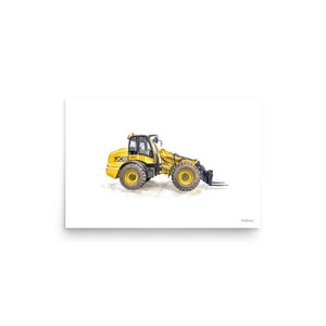 Furrow & Fields Poster JCB TM420 Watercolor | Poster Quality Farmers Merch