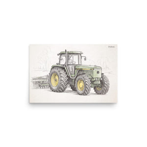 Furrow & Fields Poster John Deere 4955 Pencil Sketch | Poster Quality Farmers Merch