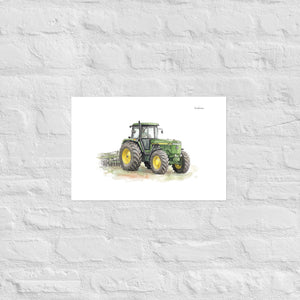 Furrow & Fields Poster John Deere 4955 Watercolor | Poster Quality Farmers Merch