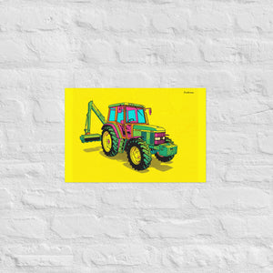 Furrow & Fields Poster John Deere 6910 with Hedge Cutter Pop Art | Poster Quality Farmers Merch