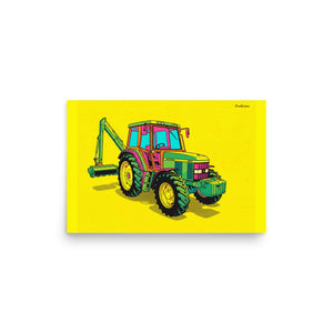 Furrow & Fields Poster John Deere 6910 with Hedge Cutter Pop Art | Poster Quality Farmers Merch