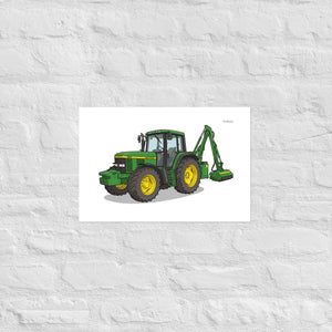 Furrow & Fields Poster John Deere 6910 with Hedge Cutter | Poster Quality Farmers Merch