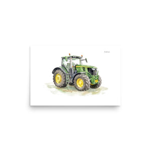 Furrow & Fields Poster John Deere 6R 250 Watercolor | Poster Quality Farmers Merch