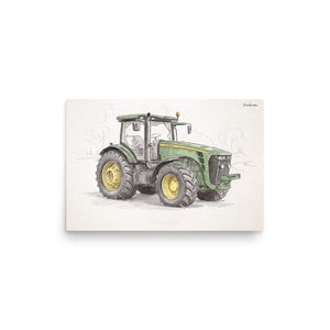 Furrow & Fields Poster John Deere 8345R Pencil Sketch | Poster Quality Farmers Merch