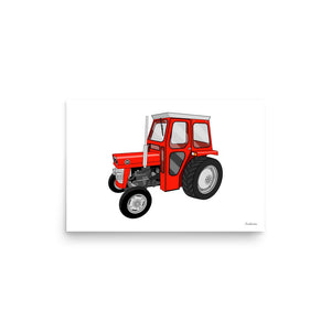 Furrow & Fields Poster Massey Ferguson 135 with cab | Poster Quality Farmers Merch
