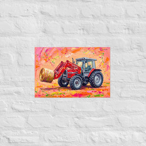 Furrow & Fields Poster Massey Ferguson 3070 Autotronic Splash Art | Poster Quality Farmers Merch