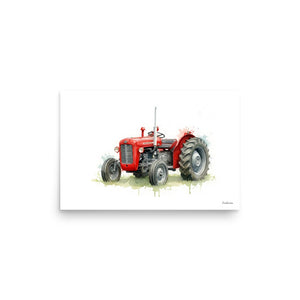 Furrow & Fields Poster Massey Ferguson 35X Water Colour | Poster Quality Farmers Merch