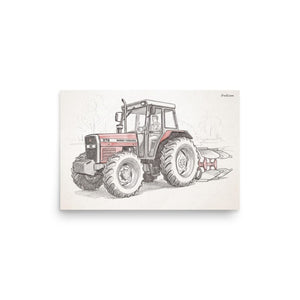 Furrow & Fields Poster Massey Ferguson 375 Pencil Sketch | Poster Quality Farmers Merch