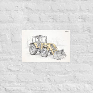 Furrow & Fields Poster Massey Ferguson 50E Pencil Sketch | Poster Quality Farmers Merch